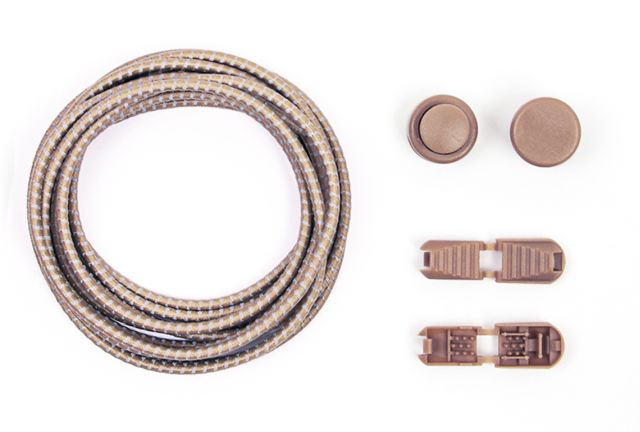 Altima Reflexní elastické tkaničky světle hnědá